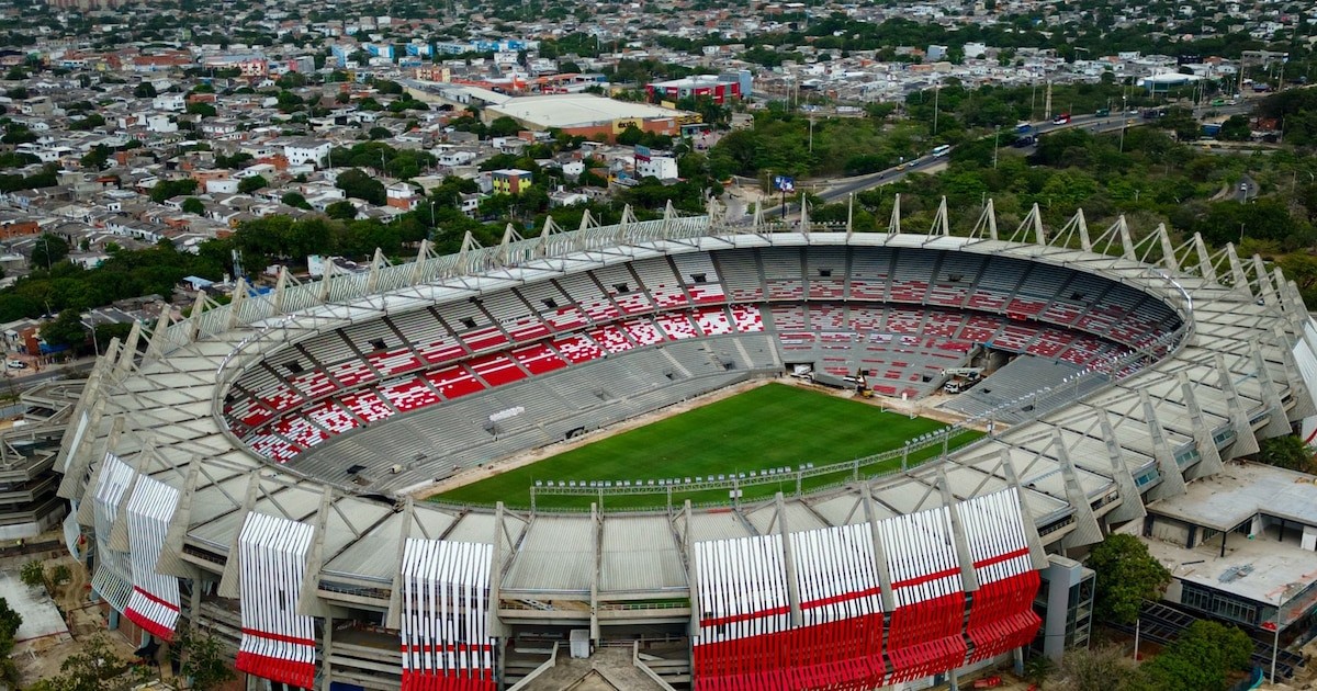 Vista aérea del Estadio Metropolitano Roberto Meléndez de Barranquilla