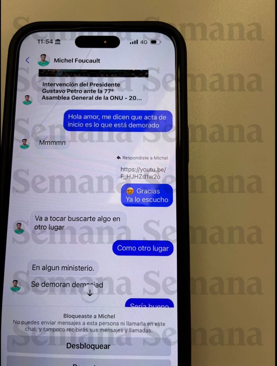 Chat en el que el perfil le dice que buscará algo en un ministerio