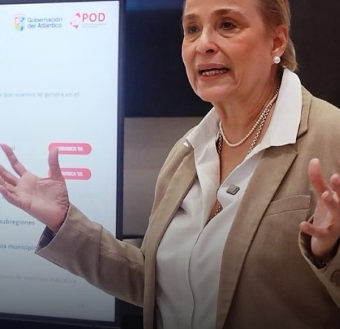 Cecilia Arango Rojas durante la presentación del Plan de Ordenamiento Departamental Atlántico 2050.