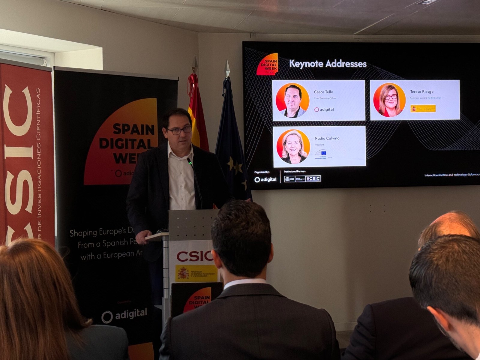 Intervención en la apertura de la Spain Digital Week, en la sede del CSIC en Bruselas.