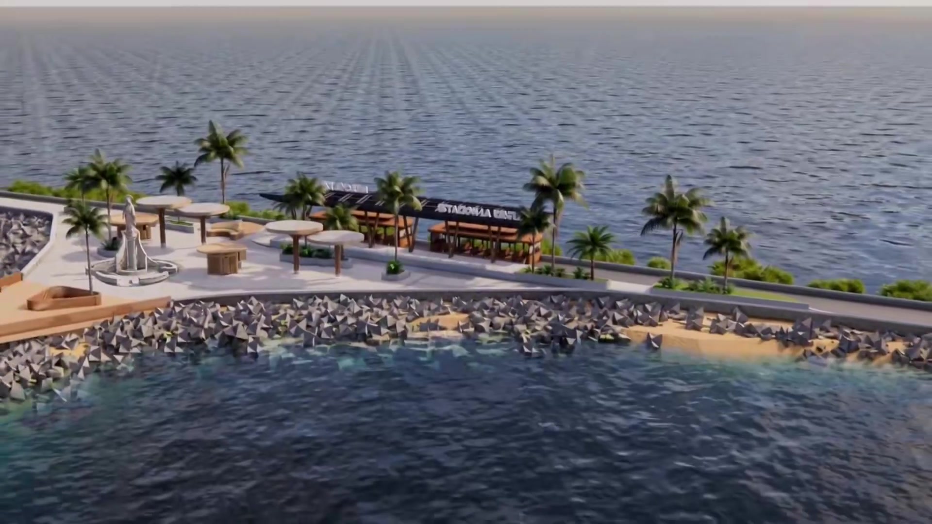 Render del corredor del nuevo Tajamar de Bocas de Ceniza