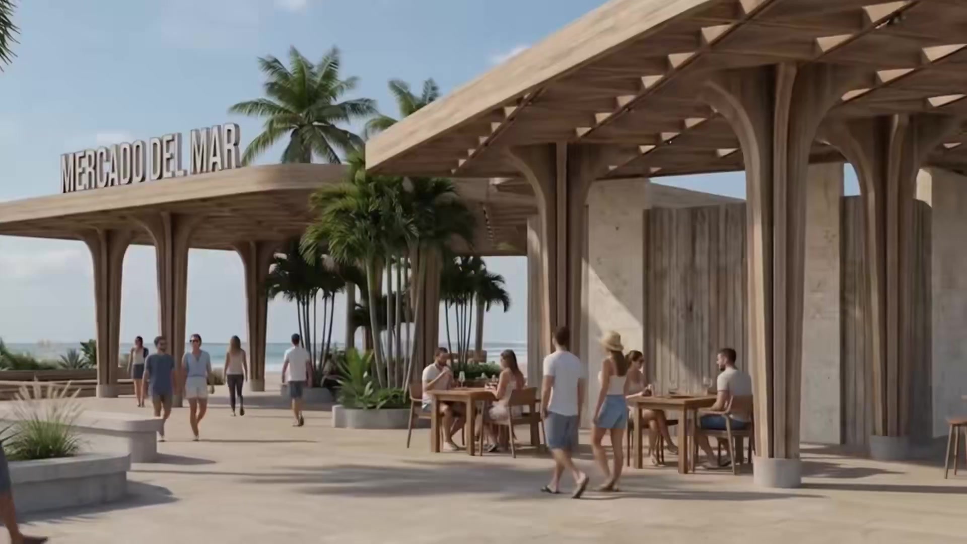 Render del Mercado del Mar en el Tajamar de Bocas de Ceniza